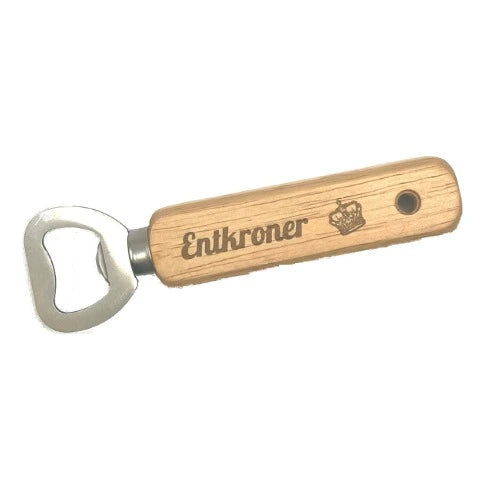 Flaschenöffner aus Holz mit Lasergravur "Entkroner"